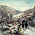 Conversation dans la neige - Huile