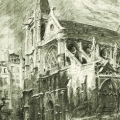 Saint Séverin au crépuscule - Crayon