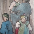 Famille chinoise - Aquarelle