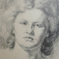 Frédérique Knoeri, autoportrait - Crayon